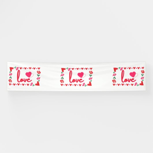 Liefde Valentijnsdag 2.5x12 Vinyl Banner (Horizontaal)