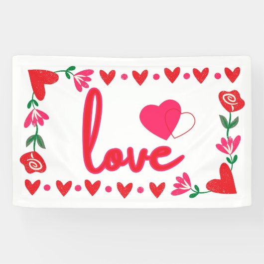 Liefde Valentijnsdag 2.5x4 Vinyl Banner (Horizontaal)