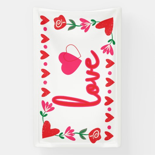 Liefde Valentijnsdag 2.5x4 Vinyl Banner (Verticaal)