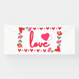 Liefde Valentijnsdag 2.5x6 Vinyl Banner