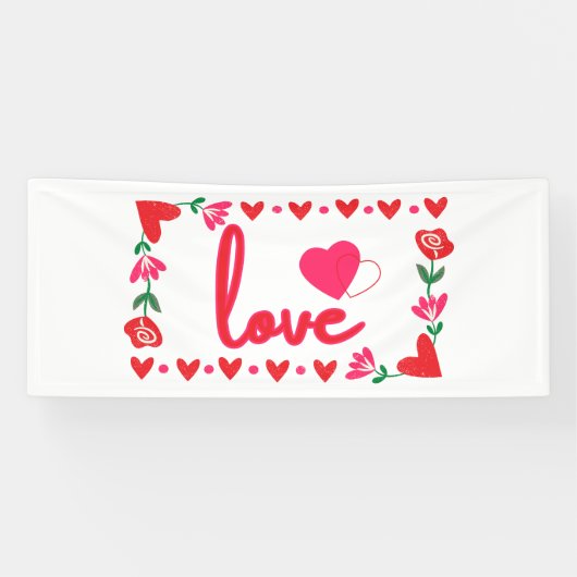 Liefde Valentijnsdag 2.5x6 Vinylbanner Spandoek (Horizontaal)