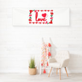 Liefde Valentijnsdag 2.5x8 Vinyl Banner (Insitu)