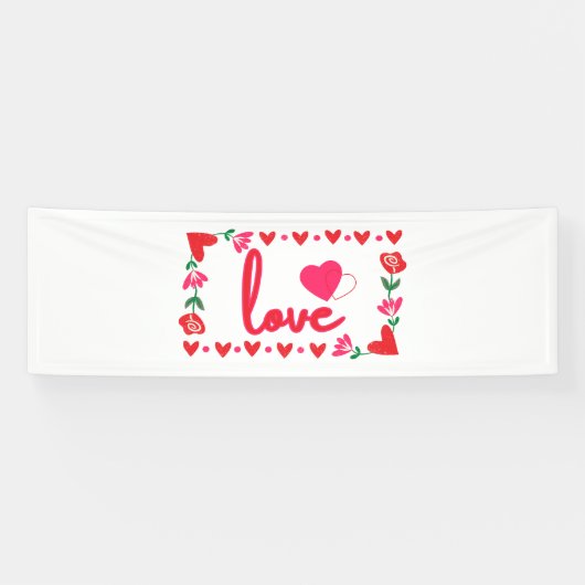 Liefde Valentijnsdag 2.5x8 Vinyl Banner (Horizontaal)