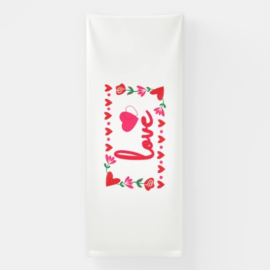 Liefde Valentijnsdag 4x10 Vinyl Banner (Verticaal)