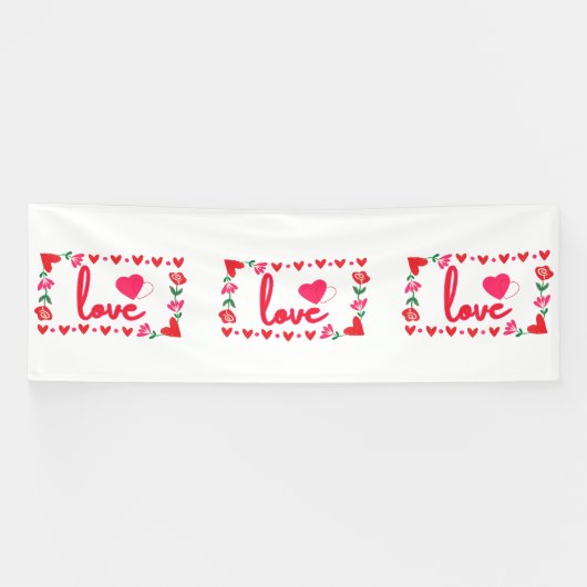 Liefde Valentijnsdag 4x12 Vinyl Banner (Horizontaal)