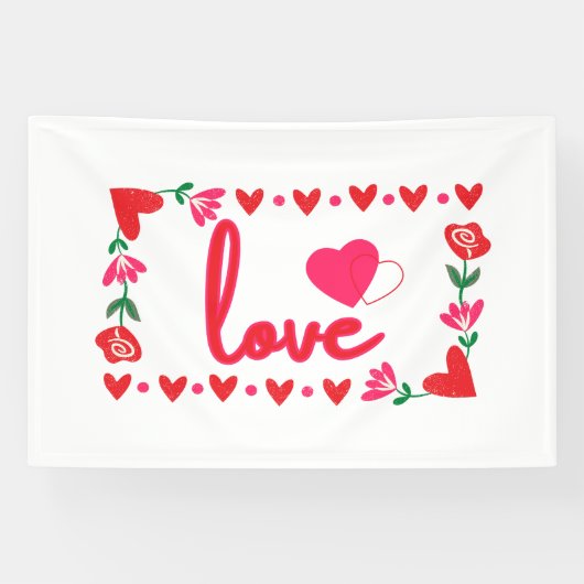 Liefde Valentijnsdag 4x6 Vinyl Banner (Horizontaal)