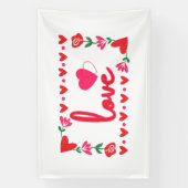Liefde Valentijnsdag 4x6 Vinyl Banner (Verticaal)