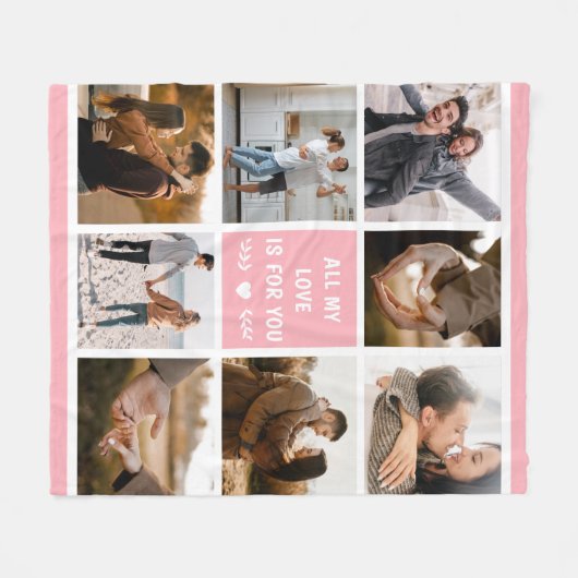 Liefde Valentijnsdag 8 Fotocollage Fleece Deken (Voorkant (Horizontaal))