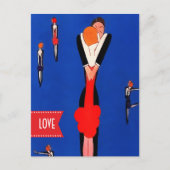 Liefde. Valentijnsdag Art Deco Design Briefkaarten (Voorkant)