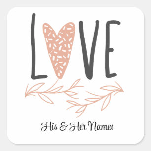 Liefde - Valentijnsdag Boho Schattige Vierkante Sticker