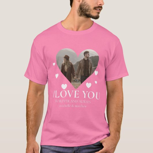 Liefde Valentijnsdag Gepersonaliseerde Koppels Fot T-shirt (Voorkant)