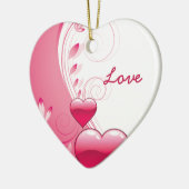 Liefde Valentijnsdag harten kronkels aangepaste or Keramisch Ornament (Links)