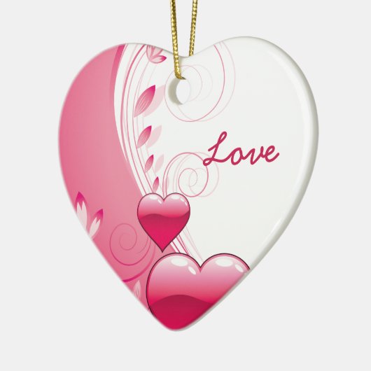 Liefde Valentijnsdag harten kronkels aangepaste or Keramisch Ornament (Links)