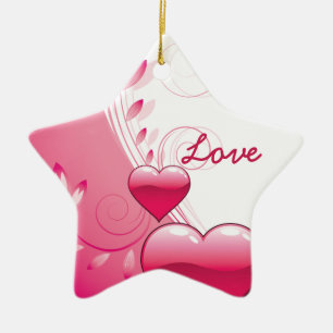 Liefde Valentijnsdag harten kronkels aangepaste or Keramisch Ornament