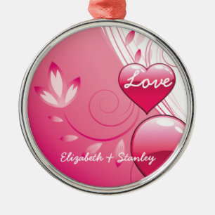 Liefde Valentijnsdag harten kronkels maatwerk orna Metalen Ornament
