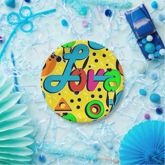 Liefde, Valentijnsdag Papieren Bordje (Feest)