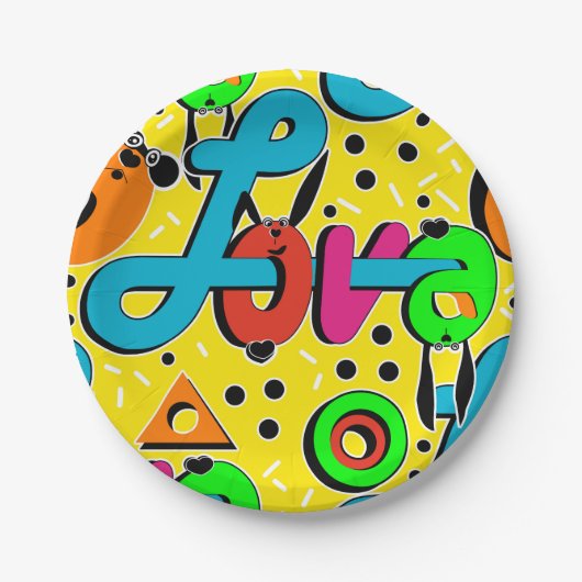 Liefde, Valentijnsdag Papieren Bordje (Voorkant)