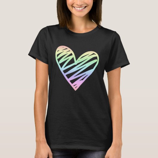 Liefde Valentijnsdag Pastel Rainbow 1 T-shirt (Voorkant)