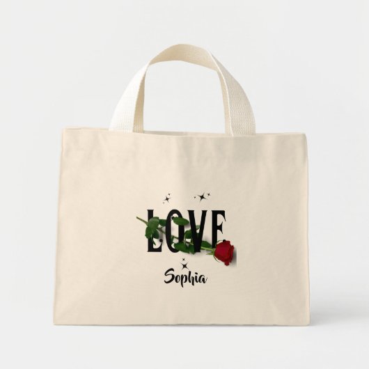 Liefde - Valentijnsdag Positiviteit Modern Roos Mini Tote Bag (Voorkant)
