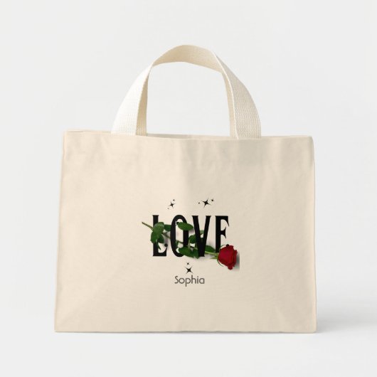 Liefde - Valentijnsdag Positiviteit Modern Roos Mini Tote Bag (Voorkant)