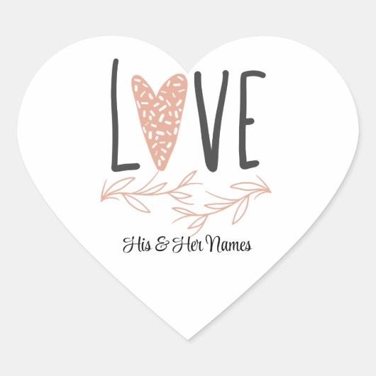 Liefde - Valentijnsdag Positivity Boho Modern Scha Hart Sticker (Voorkant)