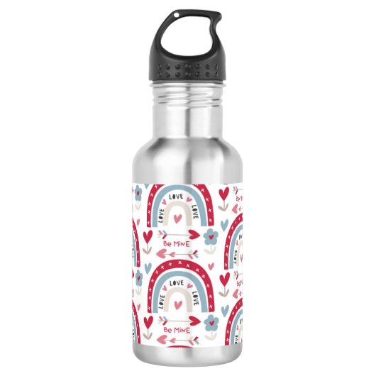 Liefde Valentijnsdag Rainbow Waterfles (Voorkant)