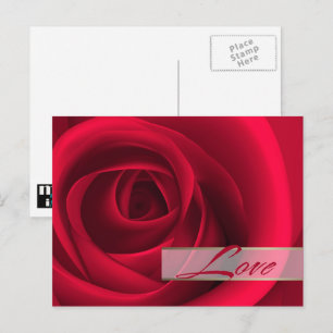 Liefde. Valentijnsdag Red Rose Feestdagenkaart