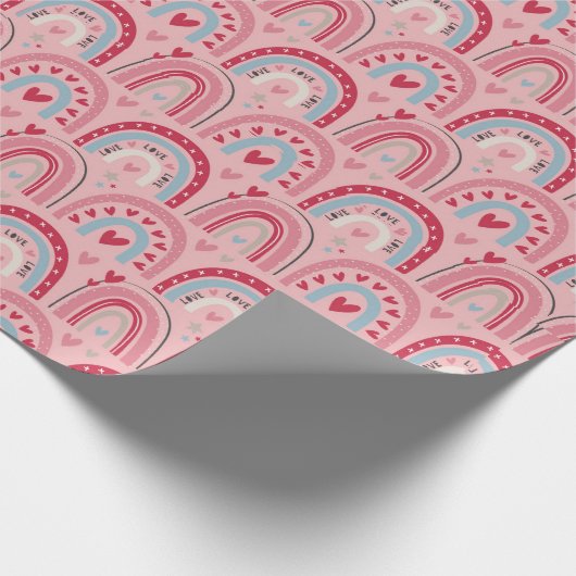 Liefde Valentijnsdag regenboogwrapppapier Cadeaupapier (Hoek)