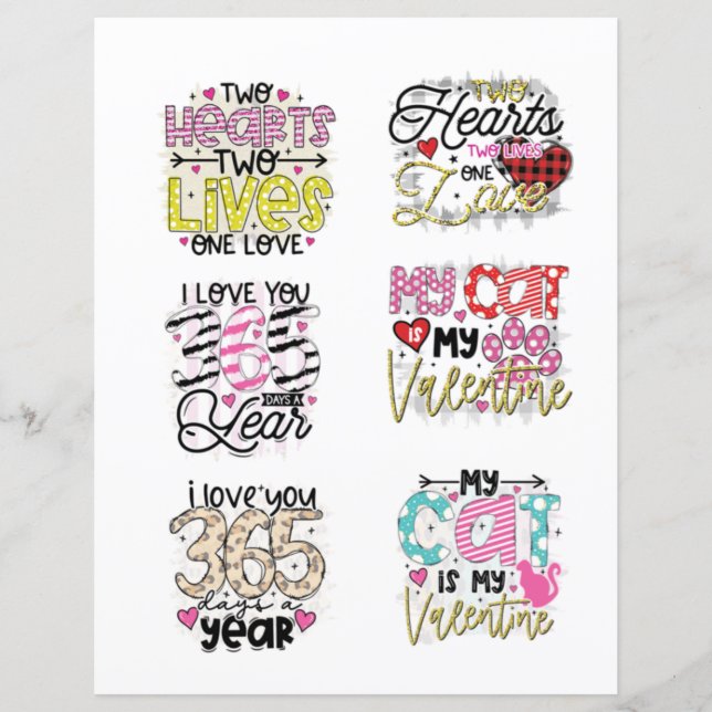 Liefde Valentijnsdag Romantische scrapbookelemente (Voorkant)