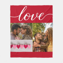 Liefde Valentijnsdag rood Couple Foto Collage Fleece Deken
