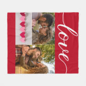 Liefde Valentijnsdag rood Couple Foto Collage Fleece Deken (Voorkant (Horizontaal))