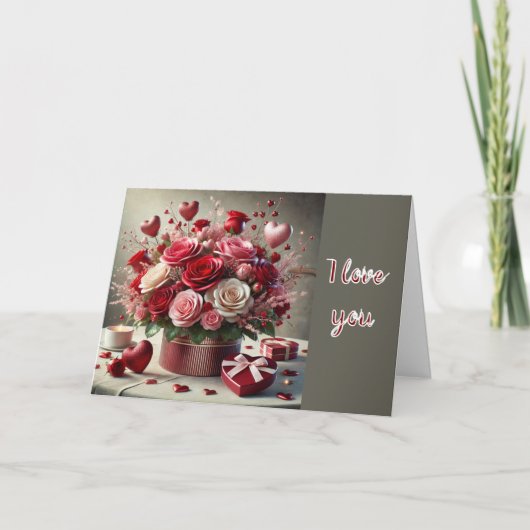 Liefde Valentijnsdag Vakantie Groet Kaart (Voorkant)