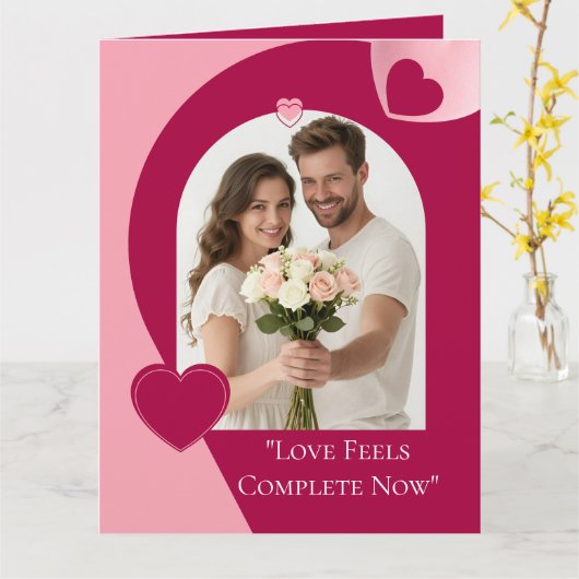 Liefde Valentijnsdag Vouw Kaart (Gele Bloem)