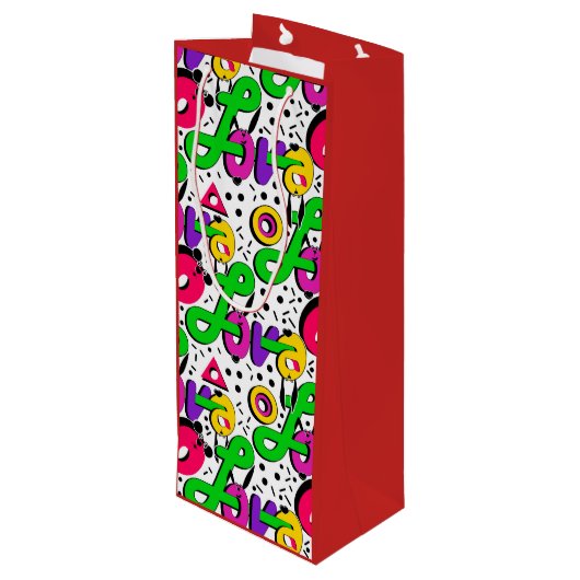 Liefde, Valentijnsdag Wijn Cadeautas (Achterkant Gekanteld)