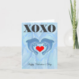 Liefde Valentijnsdag xoxo dolfijn Feestdagen Kaart