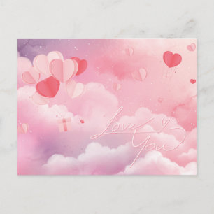 Liefde Valentijnse suikerwolken Holiday Briefkaart