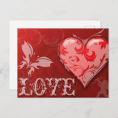 Liefde valentijns's cadeaubon feestdagenkaart (Voorkant / Achterkant)