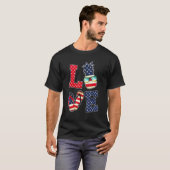 Liefde van 4 juli Amerikaanse vlag Zonnebrillen Pi T-shirt (Voorkant volledig)