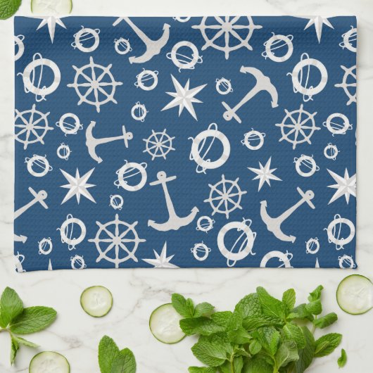 Liefde van Boating Anker Life Ring Kompas Theedoek (Gevouwen)