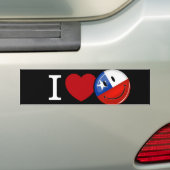 Liefde van Chili die Chileense vlag glimlacht Bumpersticker (Op auto)