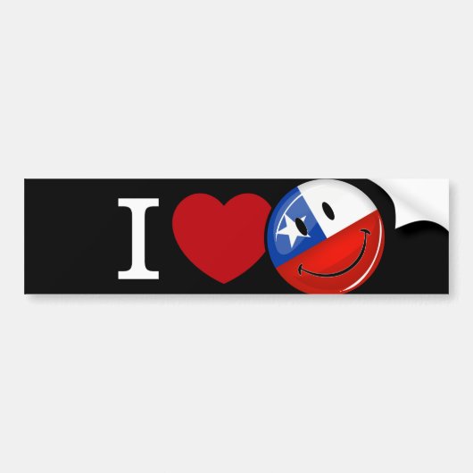Liefde van Chili die Chileense vlag glimlacht Bumpersticker (Voorkant)
