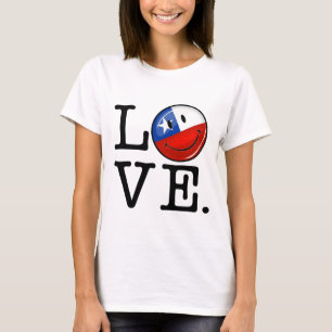 Liefde van Chili die Chileense vlag glimlacht T-shirt