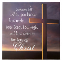 Liefde van Christ Bible Verse en Cross Keramische