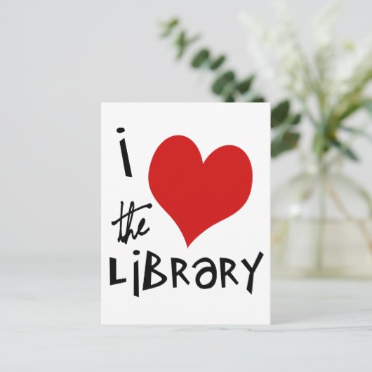 Liefde van de bibliotheek briefkaart (Staand voorkant)