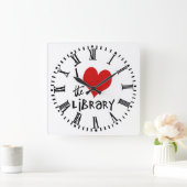 Liefde van de bibliotheek vierkante klok (Huis)