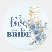 Liefde van de Bruid Iets Blauw Vrijgezellenfeest Ronde Sticker (Voorkant)
