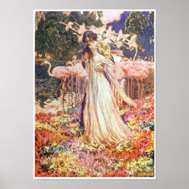 Liefde van de flamingos vintage poster