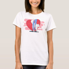 Liefde van de kat van 1950, cartoon kat t-shirt