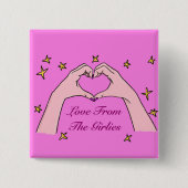Liefde van de meisjesbadge vierkante button 5,1 cm (Voorkant)