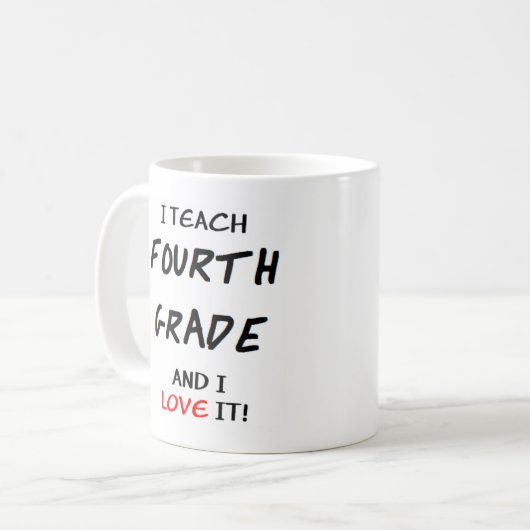 liefde van de vierde klas koffiemok (Voorkant links)